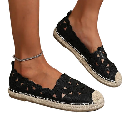 Espadrilles Femmes Mode avec Fleurs Brodées - PanierRoyale