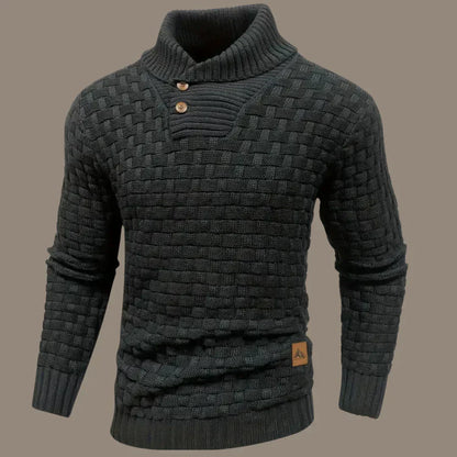 Pull Homme Classique en Maille Boutonnée