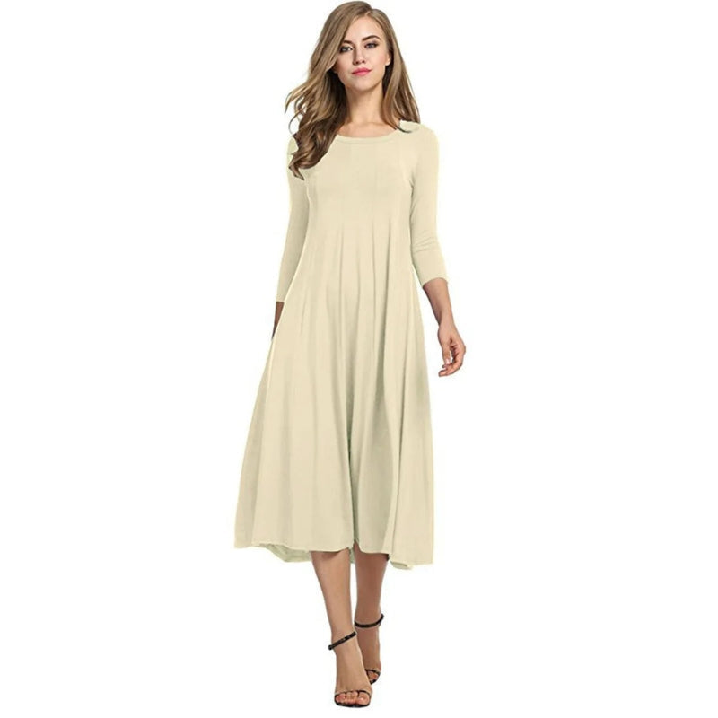 Robe Femme Chic Mi-Longue Taille Idéale