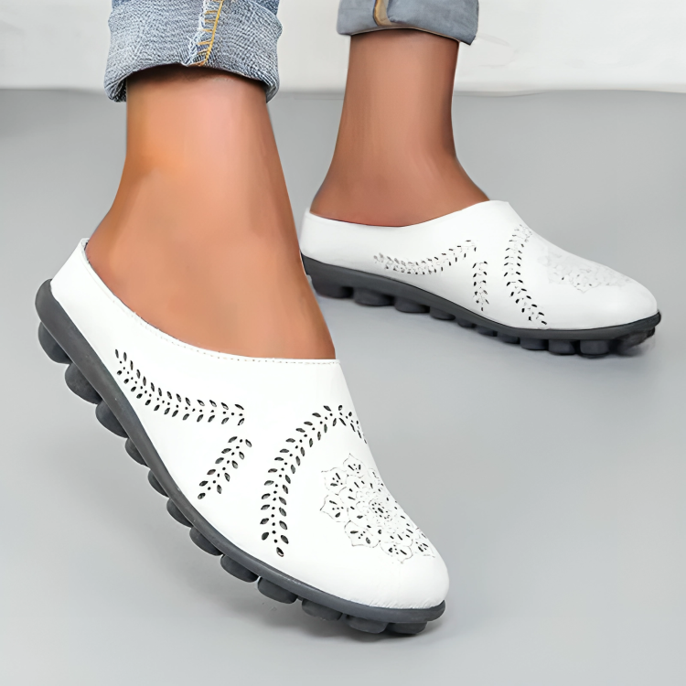 Mocassins Femme Cuir Souple à Bout Arrondi