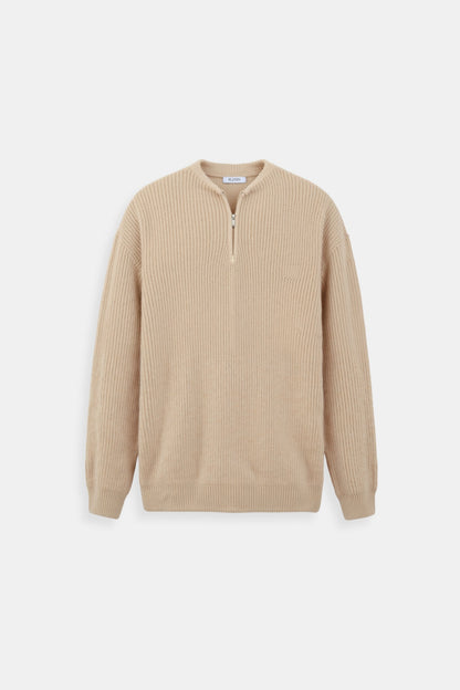 Pullover en maille classique avec fermeture éclair, confortable et élégant - BerlinGlamour