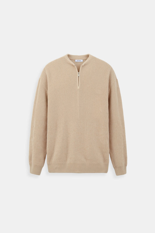 Pullover en maille classique avec fermeture éclair, confortable et élégant - BerlinGlamour