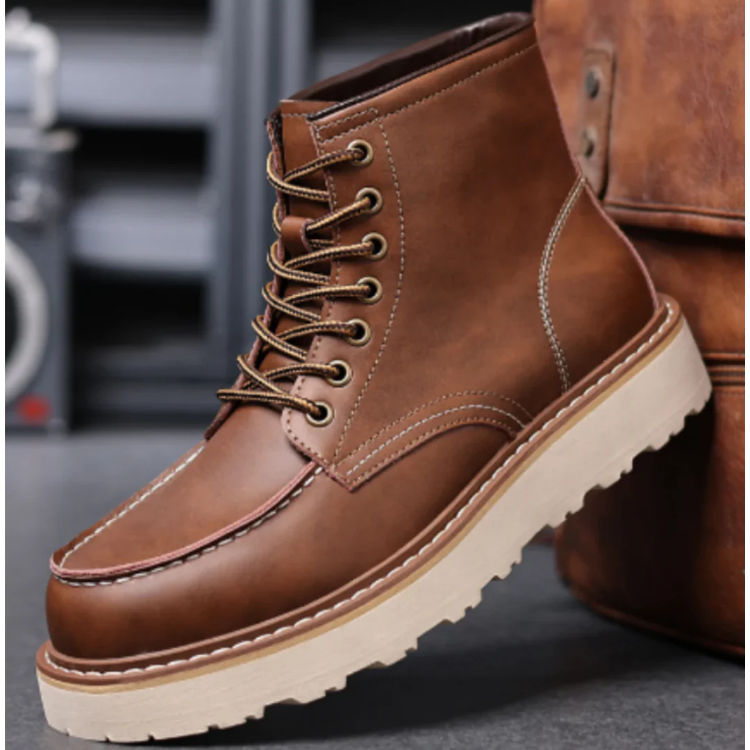 Bottes Hiver Cuir Chauffantes avec Lacets - PanierRoyale