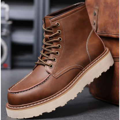 Bottes Hiver Cuir Chauffantes avec Lacets - PanierRoyale