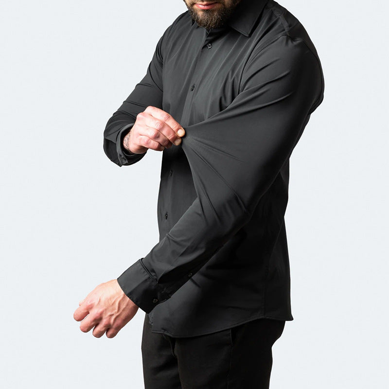 Chemise Homme Noir Élégant Taille Slim - PanierRoyale