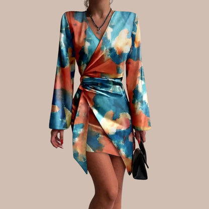 Robe de Cocktail Femme Élégante Imprimé Floral