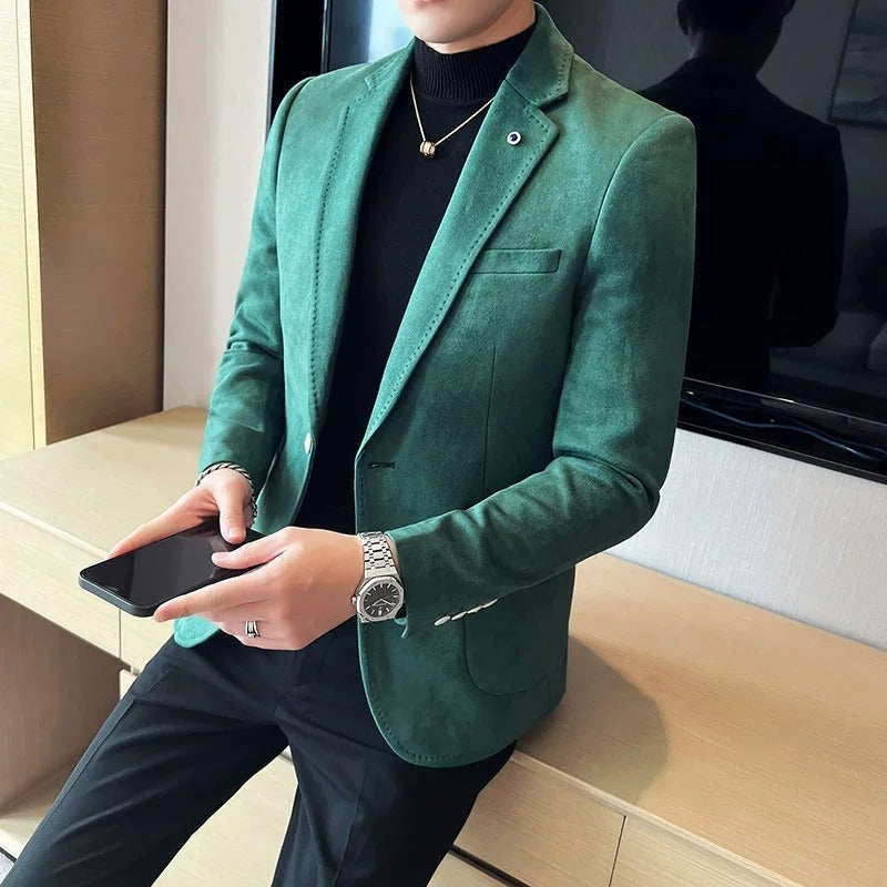Blazer Homme Élégant Manches Longues Noir