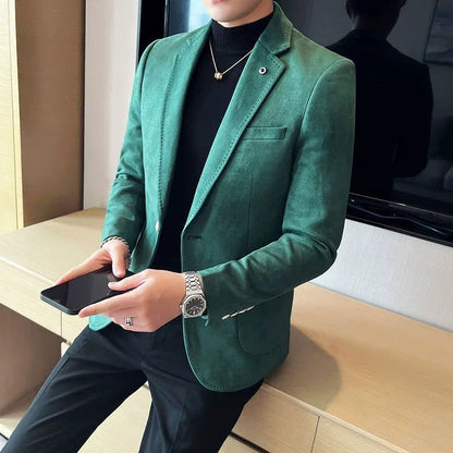 Blazer Homme Élégant Manches Longues Noir