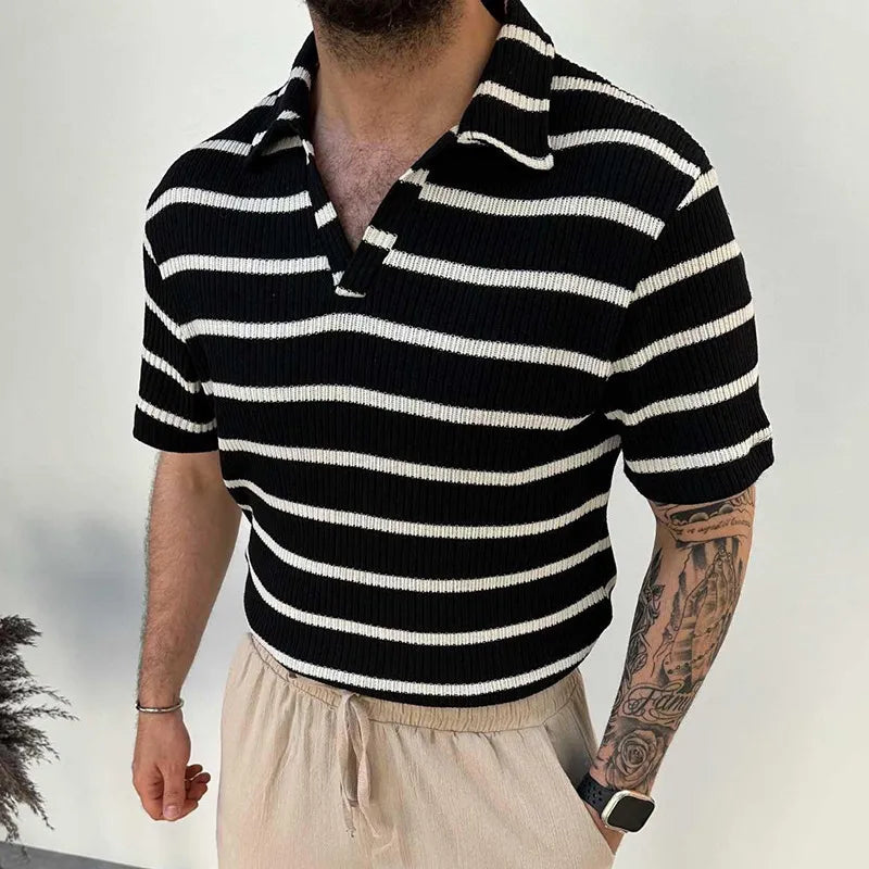 T-shirt Homme Marine Manche Courte Décontracté - PanierRoyale