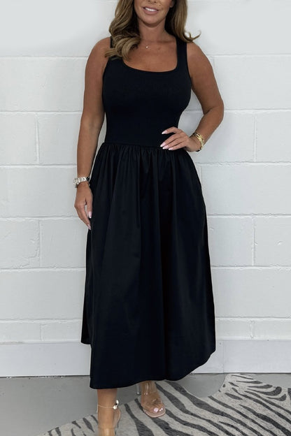 Robe Midi Femme Sans Manches Ligne A Confortable - PanierRoyale