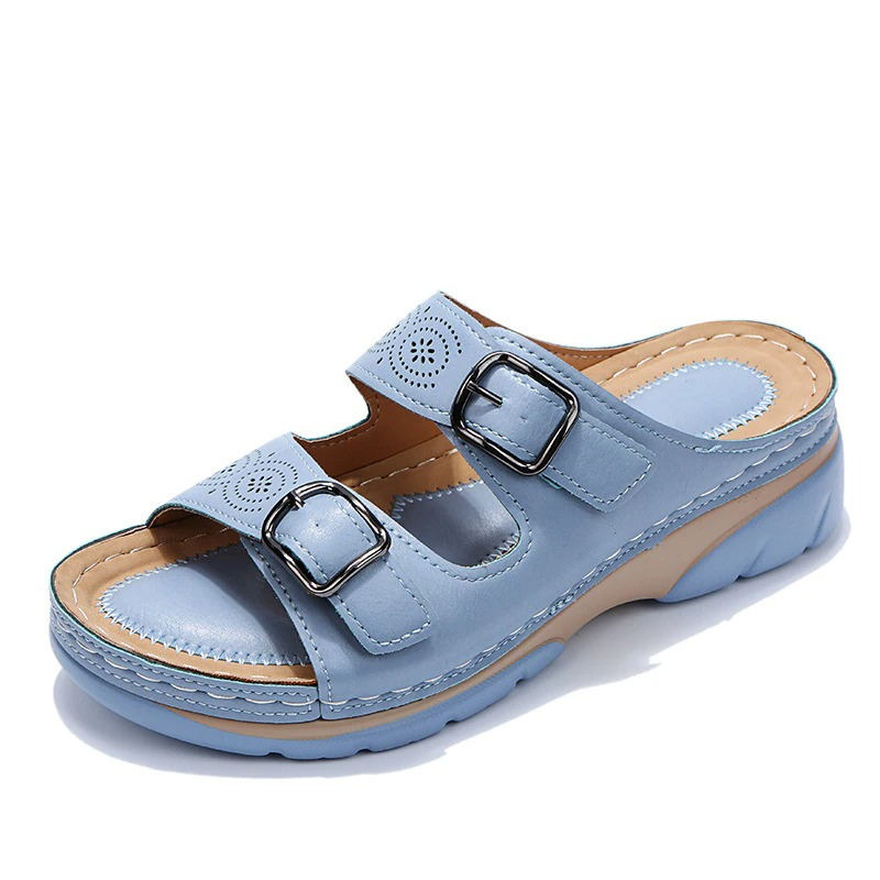 Sandales Femme Confort Semelle Ergonomique Double Bride Réglable