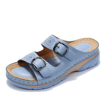 Sandales Femme Confort Semelle Ergonomique Double Bride Réglable
