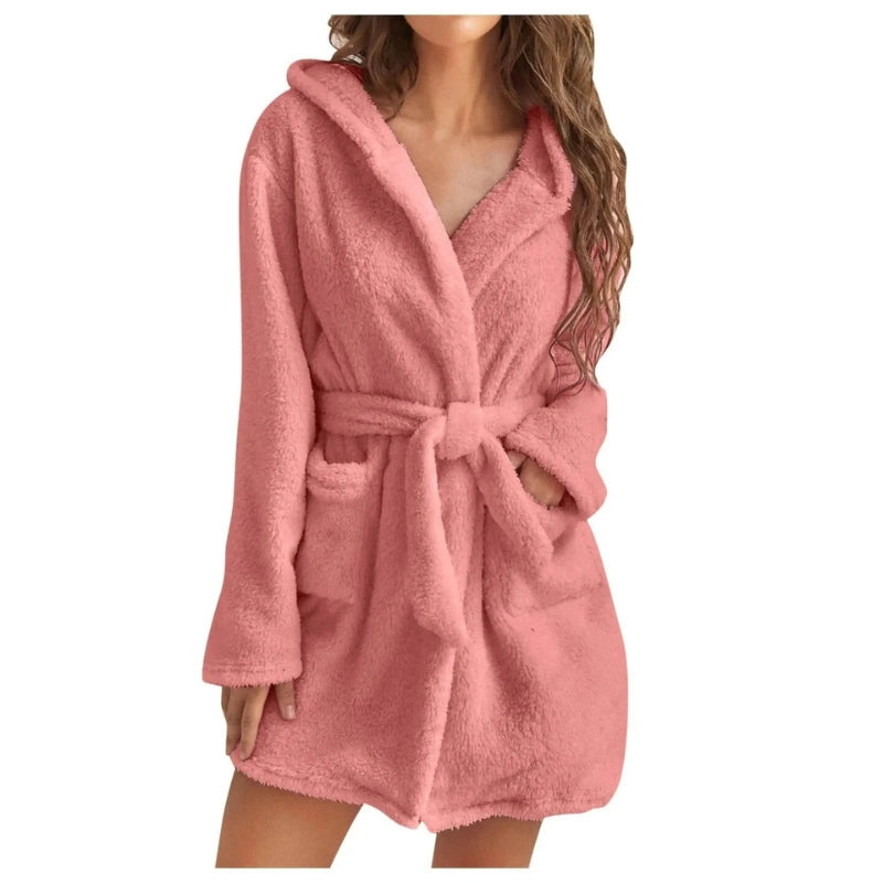 Peignoir hiver chaud et doux à manches longues