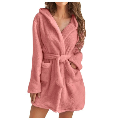 Peignoir hiver chaud et doux à manches longues
