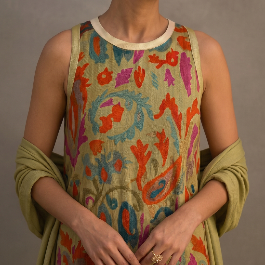 Ensemble Femme Robe Longue et Veste Assortie Coupe Droite