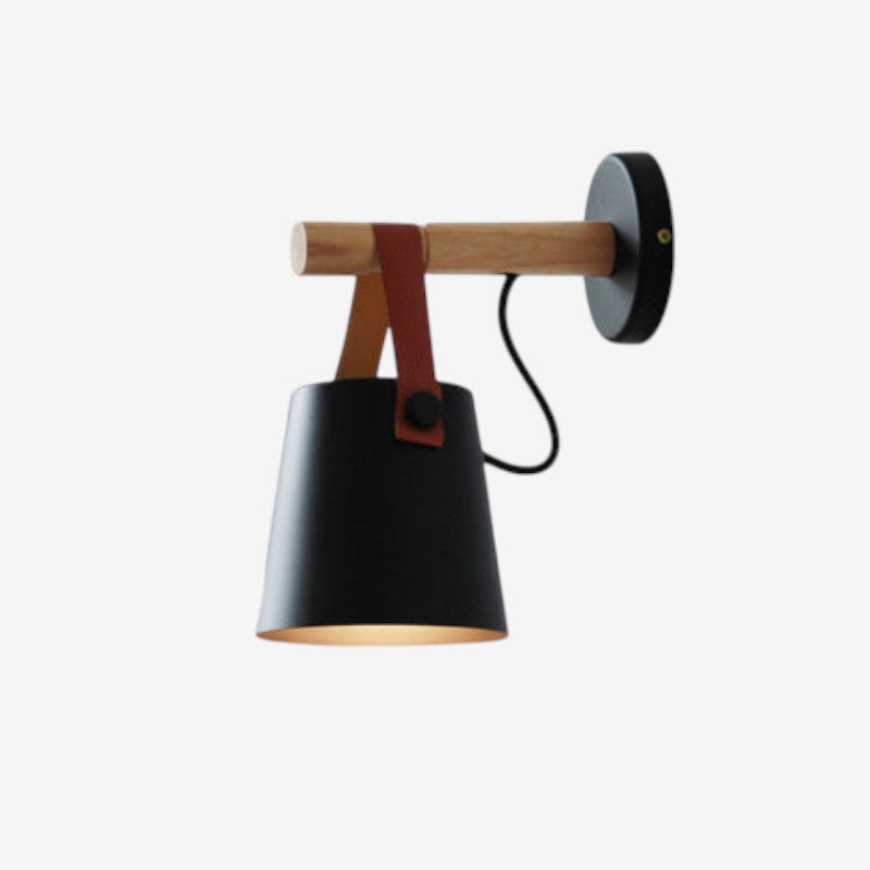 Lampe Murale Bois Abat-Jour Tissu Moderne - PanierRoyale