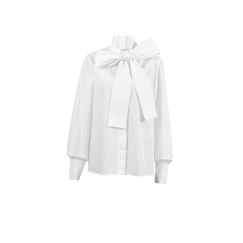 Chemisier femme élégant manches longues détente avec nœud - PanierRoyale