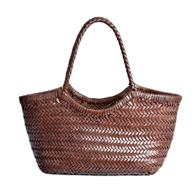 Sac à main en cuir tressé rustique et élégant