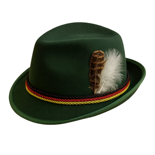 Chapeau Bavarois Classique avec Plume Décorative - PanierRoyale