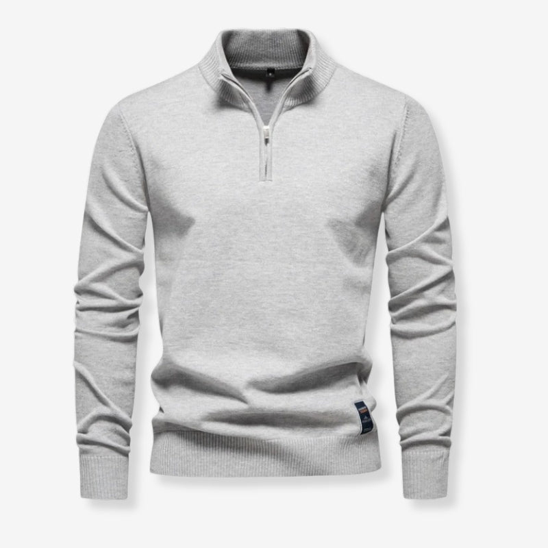 Pull Homme Col Zippé Manches Longues Chic - PanierRoyale