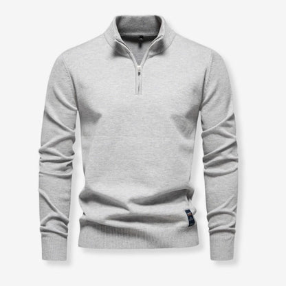 Pull Homme Col Zippé Manches Longues Chic - PanierRoyale
