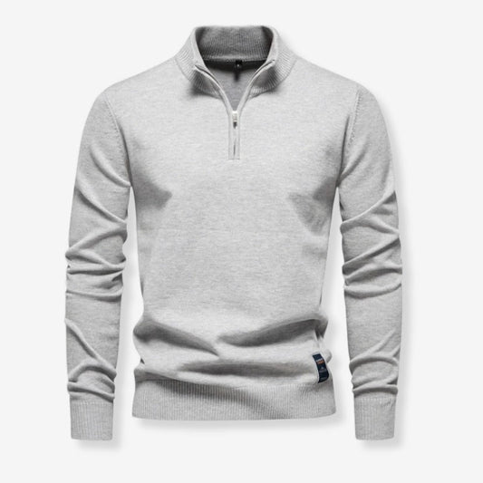 Pull Homme Col Zippé Manches Longues Chic - PanierRoyale