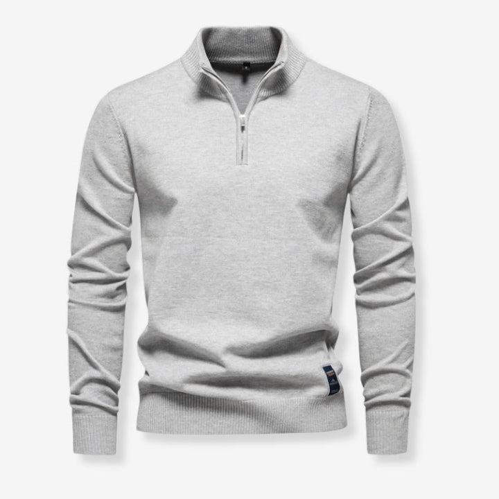 Pull Col Zippé Manches Longues Chic