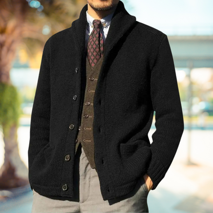 Cardigan Homme Hiver Chaud avec Poche et Manches Longues