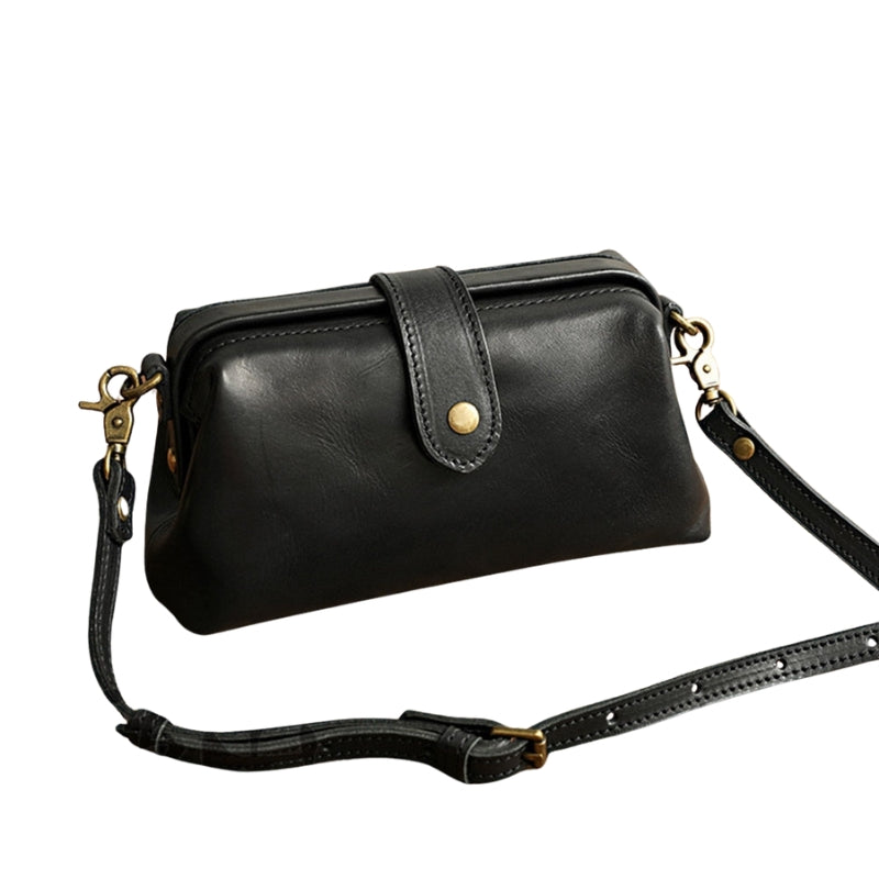Sac Bandoulière en Cuir avec Fermeture Éclair Réglable