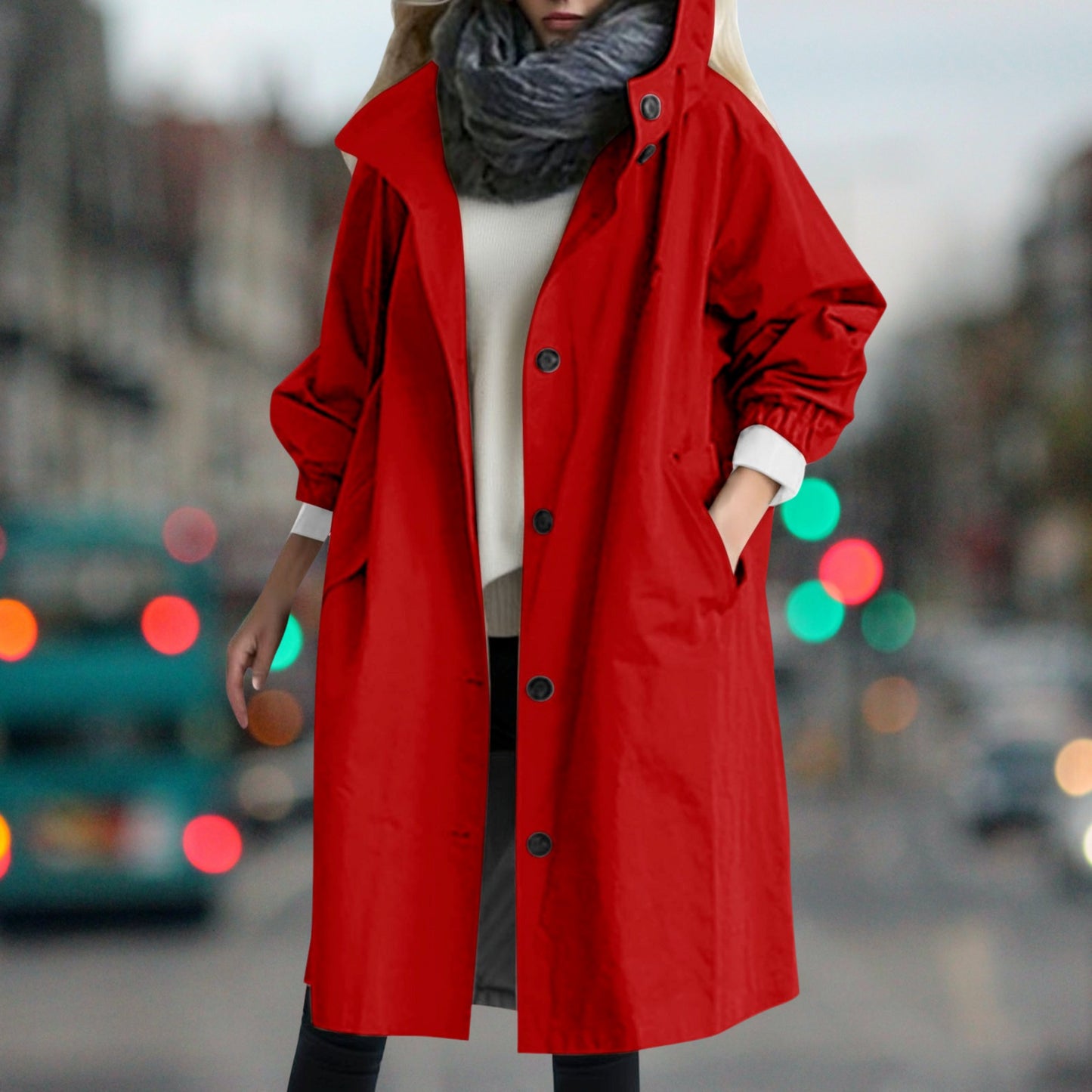 Manteau Femme Étanche avec Capuche