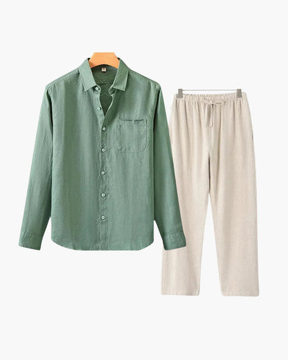 Costume Homme Lin En 2 Pièces Été Décontracté - BerlinGlamour