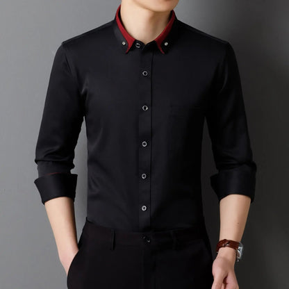 Chemise Homme à Col Contraste Décontractée et Confortable - PanierRoyale