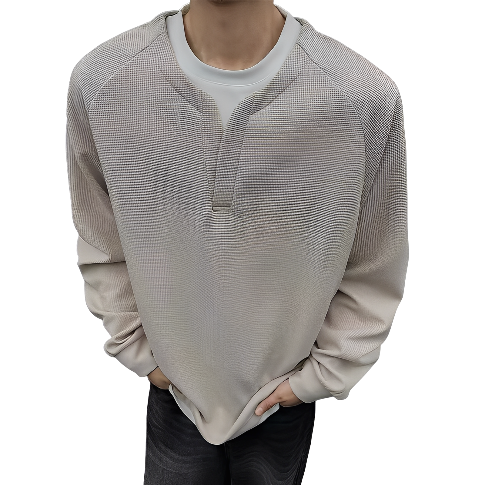 Pull en Maille Gaufrée Élégant Homme - PanierRoyale