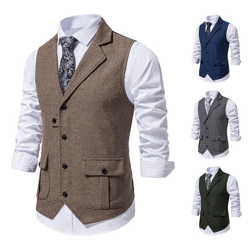Veste Homme Cuir avec Poches Latérales