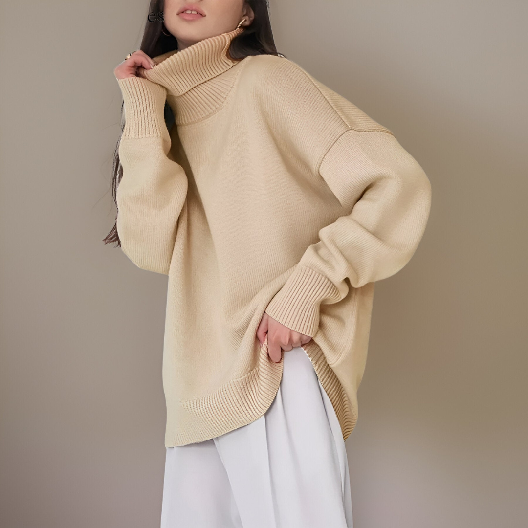 Pull Col Roulé Femme Élégant Hiver - PanierRoyale