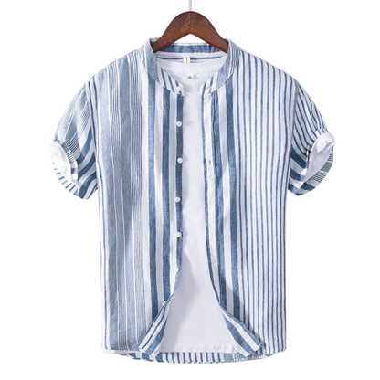 Chemise Coton Rayée Élégante Manches Courtes