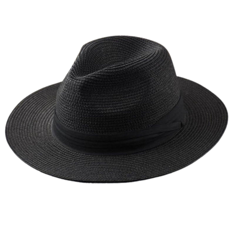 Chapeau de Paille Panama avec Ruban Décoratif