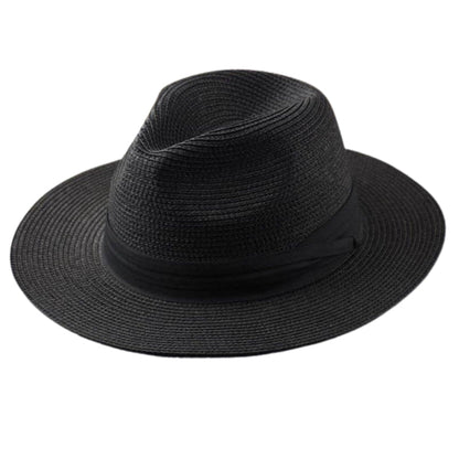 Chapeau de Paille Panama avec Ruban Décoratif