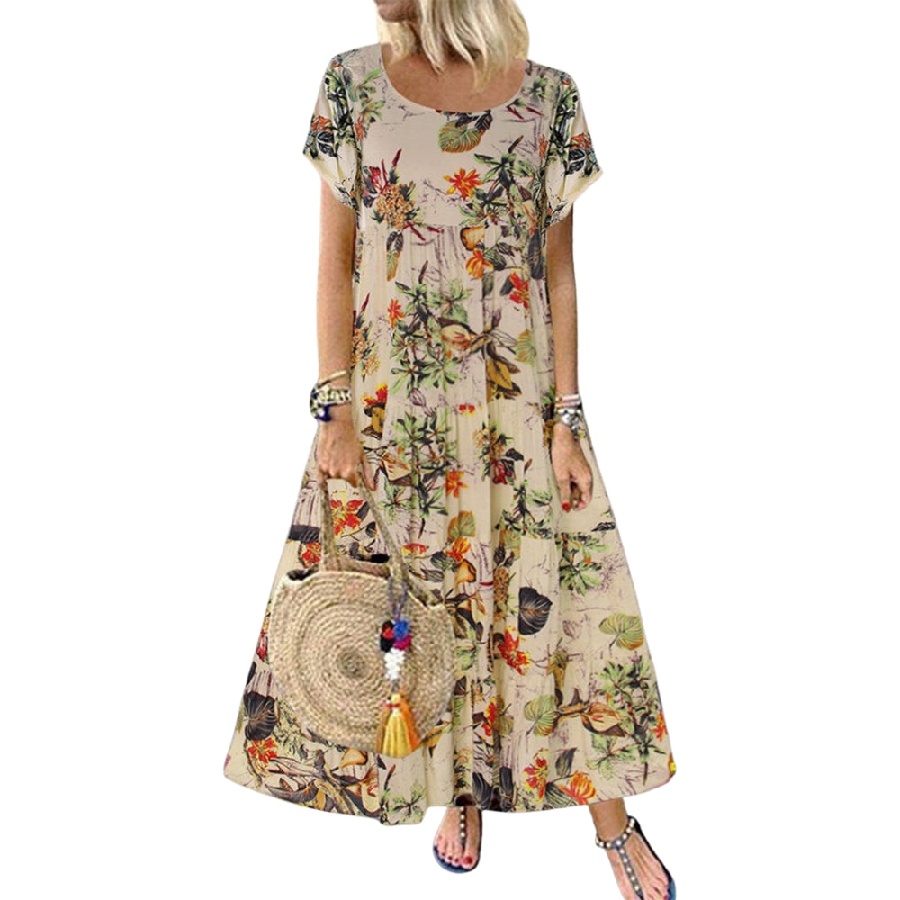 Robe Été Courte Floral Élégante