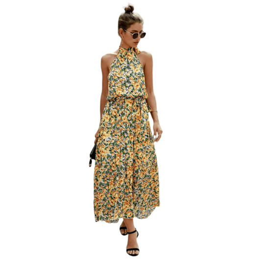 Robe Été Longue Fleurs Colorées Confortable - PanierRoyale