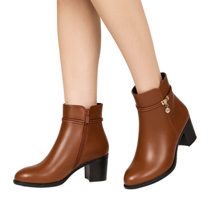 Bottines Femme Élégantes à Talon Haut et Éclair Latéral - PanierRoyale