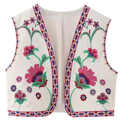 Gilet femme imprimé zippé ajusté - PanierRoyale