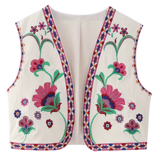 Gilet femme imprimé zippé ajusté - PanierRoyale