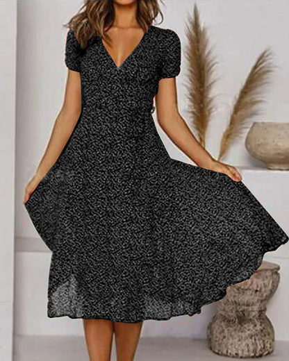 Robe Été Dentelle Fleuri pour Femme, Col en V Élégant - PanierRoyale