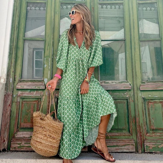 Robe Longue Été Fleurs Colorées - PanierRoyale