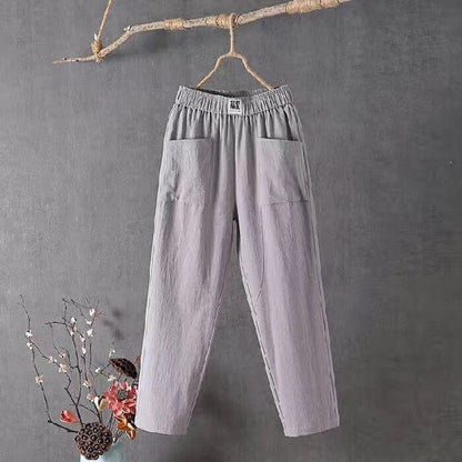 Pantalon Femme Décontracté à Taille Élastique pour Loisirs