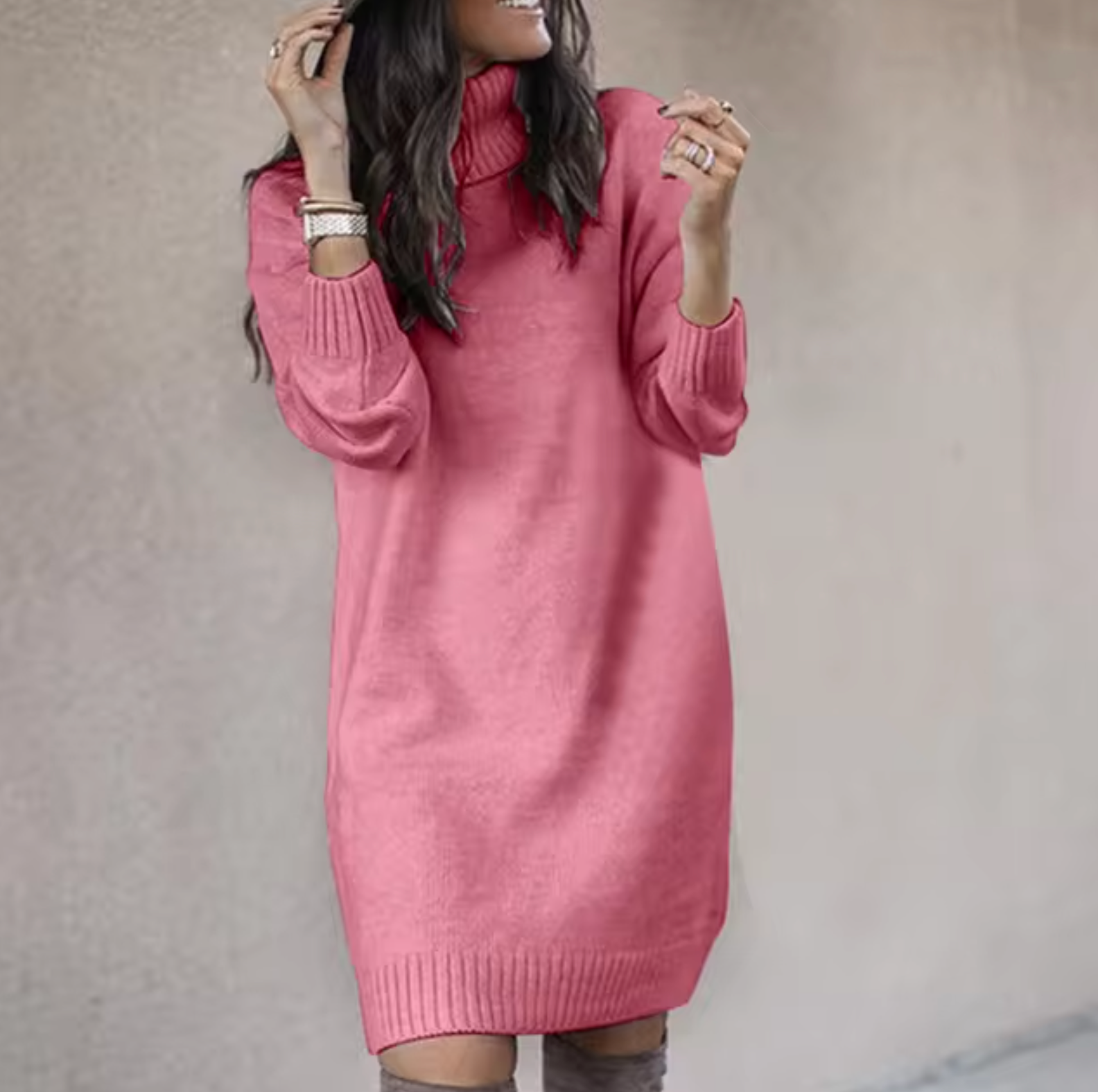Robe Col Montant Femme Automne Chic et Douce - PanierRoyale