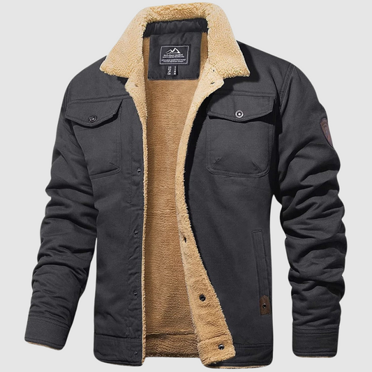 Veste Homme Hiver Fourrure Noir Chic - PanierRoyale