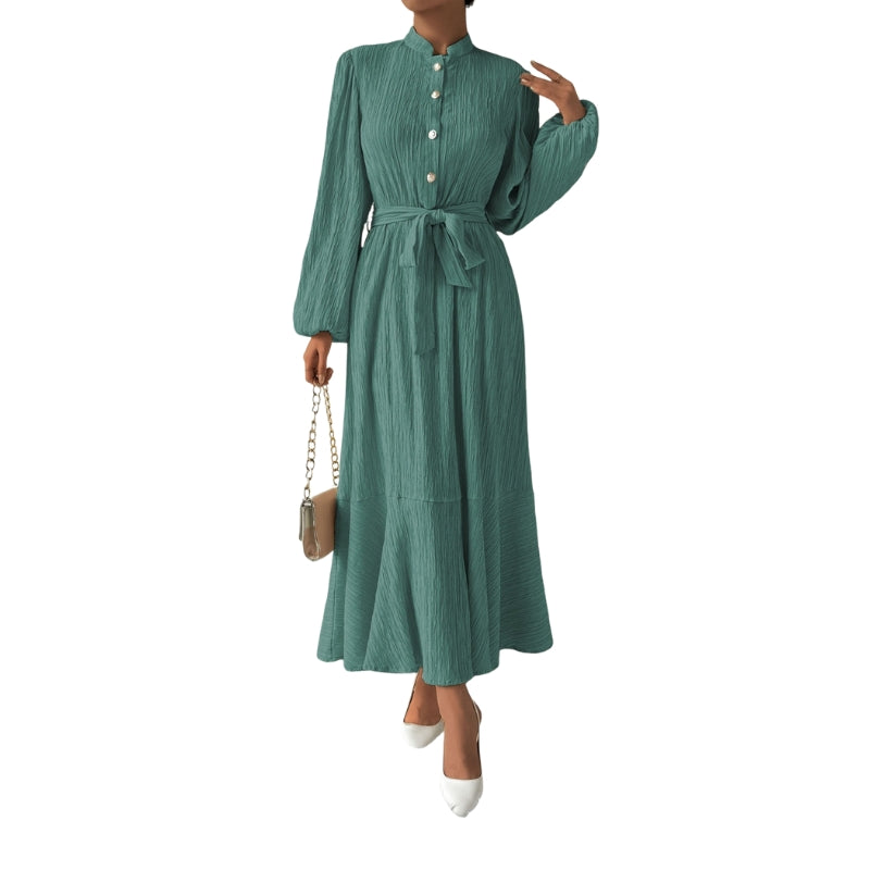Robe Femme Longue Plissée à Ceinture Élastique - PanierRoyale