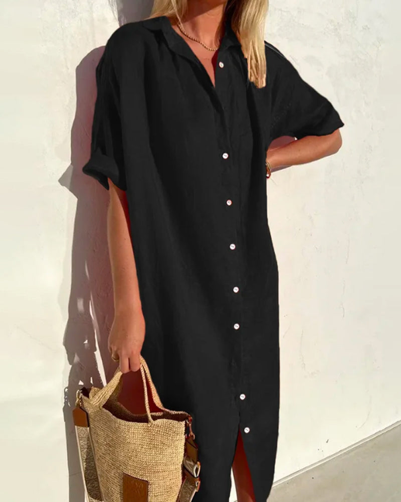 Robe Femme Rouge Été Manches Courtes